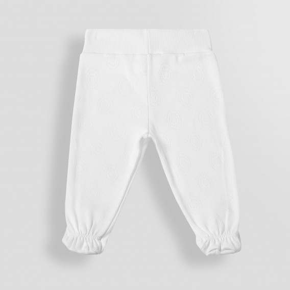Λευκό, βαμβακερό, βρεφικό παντελόνι PIPPO&PEPPA 185970 2