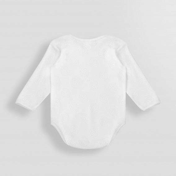 Βαμβακερό, μακρυμάνικο φορμάκι για κορίτσι, σε λευκό χρώμα  PIPPO&PEPPA 185984 2