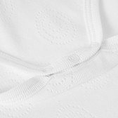 Βαμβακερό, μακρυμάνικο φορμάκι για κορίτσι, σε λευκό χρώμα  PIPPO&PEPPA 185985 3