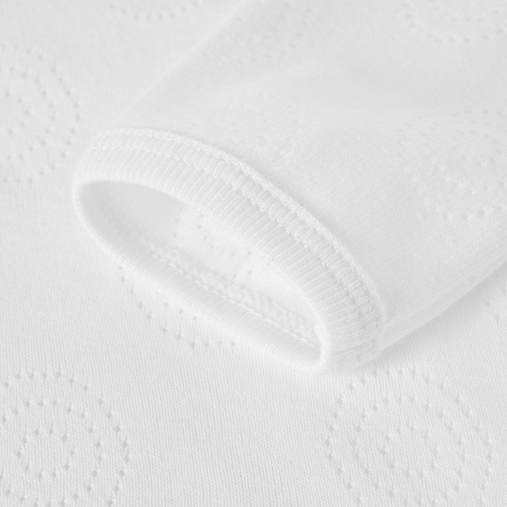 Βαμβακερό, μακρυμάνικο φορμάκι για κορίτσι, σε λευκό χρώμα  PIPPO&PEPPA 185986 4