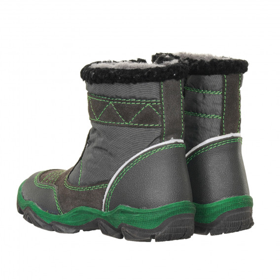 Γκρι δερμάτινες μπότες με πράσινες λεπτομέρειες Pio Repell 186062 2