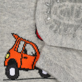 Γκρι κάλτσες μωρού με πορτοκαλί αυτοκίνητο YO! 186640 2