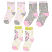 Σετ από τρία ζευγάρια πολύχρωμες κάλτσες, για κορίτσι YO! 186738 8