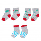 Πολύχρωμο σετ από τρία ζευγάρια παιδικές κάλτσες, για αγόρι YO! 186745 