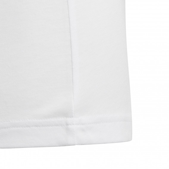 Μπλουζάκι επώνυμο με ροζ λογότυπο για ένα κορίτσι, λευκό Adidas 187267 3