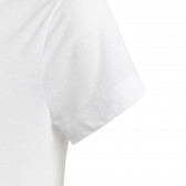 Μπλουζάκι επώνυμο με ροζ λογότυπο για ένα κορίτσι, λευκό Adidas 187268 4