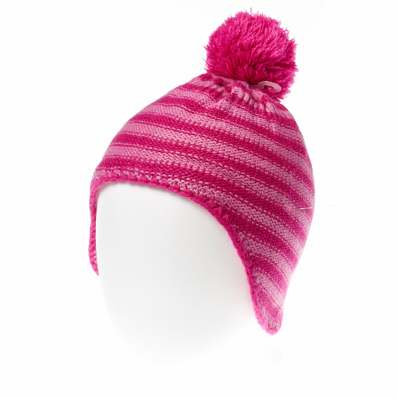 Καπέλο για χειμώνα για ένα κορίτσι, ροζ ριγέ Z Generation 187466 2
