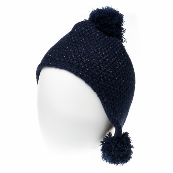 Χειμερινό καπέλο με φούντες για ένα κορίτσι, μπλε Z Generation 187483 2