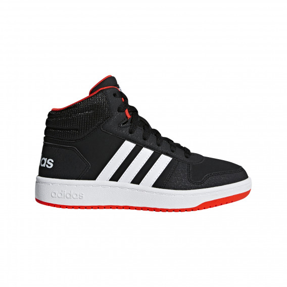 Ψηλά αθλητικά παπούτσια Adidas σε μαύρο χρώμα, με λευκές ρίγες Adidas 187797 3