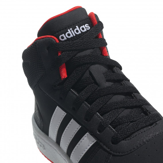 Ψηλά αθλητικά παπούτσια Adidas σε μαύρο χρώμα, με λευκές ρίγες Adidas 187800 6