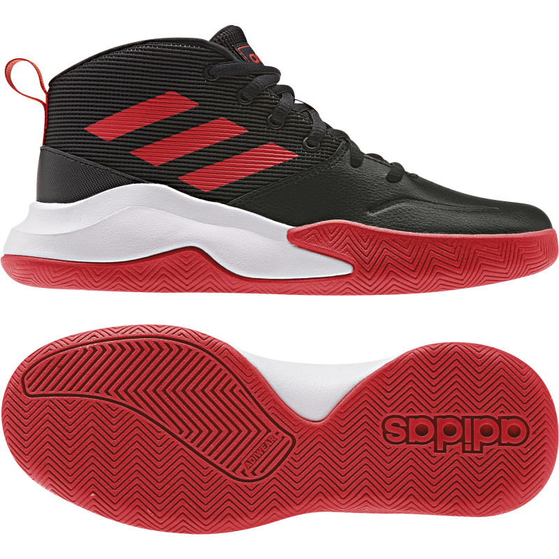 Ψηλά αθλητικό παπούτσια Adidas σε μαύρο χρώμα, με κόκκινες λεπτομέρειες  187807