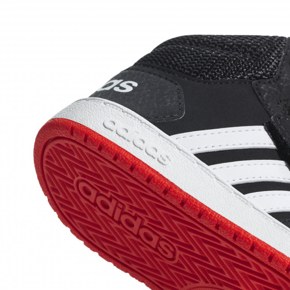 Ψηλά αθλητικά παπούτσια Adidas με άσπρες ρίγες και κρυφό velcro, μαύρα Adidas 187842 4