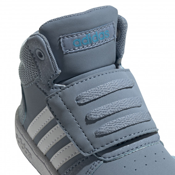 Ψηλά αθλητικά παπούτσια Adidas με άσπρες ρίγες και κρυφό velcro, σε μπλε χρώμα Adidas 187856 6