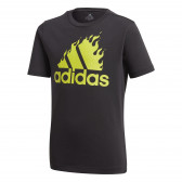 Βαμβακερό μπλουζάκι Adidas με το λογότυπο της μάρκας για αγόρια, μαύρο Adidas 187895 