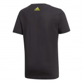 Βαμβακερό μπλουζάκι Adidas με το λογότυπο της μάρκας για αγόρια, μαύρο Adidas 187896 2