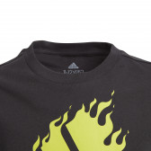 Βαμβακερό μπλουζάκι Adidas με το λογότυπο της μάρκας για αγόρια, μαύρο Adidas 187897 3