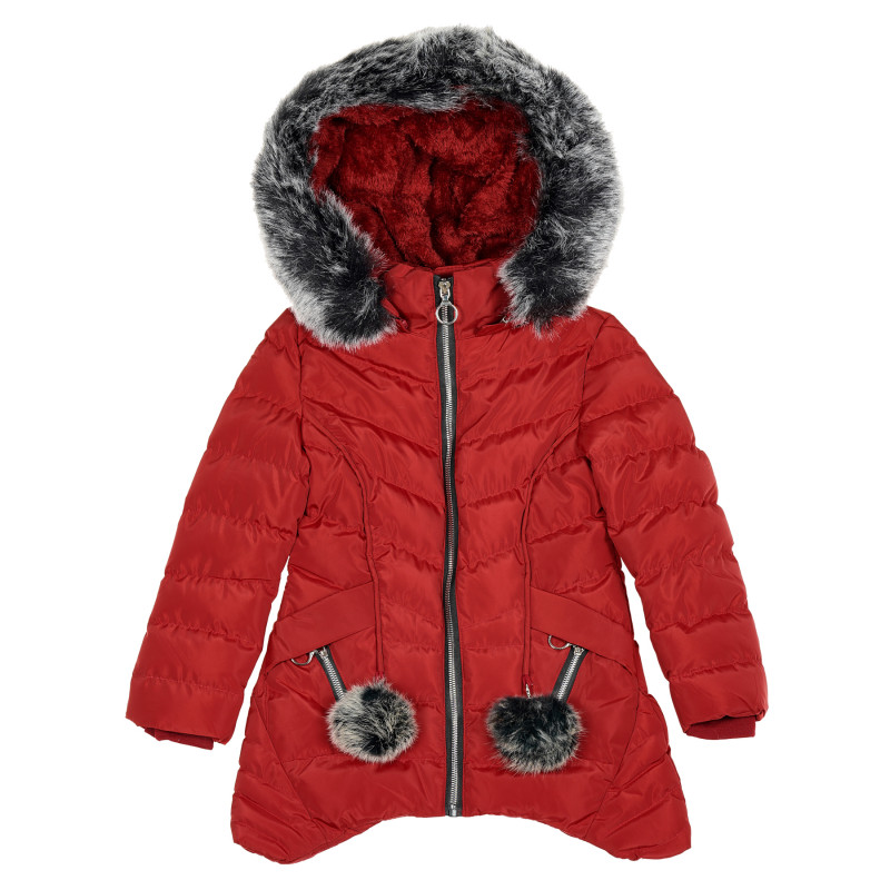 Χειμερινό μπουφάν για αγόρι με ασημένιο φερμουάρ και αφράτο γιακά  188178