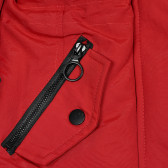Μακρύ μπουφάν για κορίτσι, με κουκούλα, σε κόκκινο χρώμα MC United 188196 3