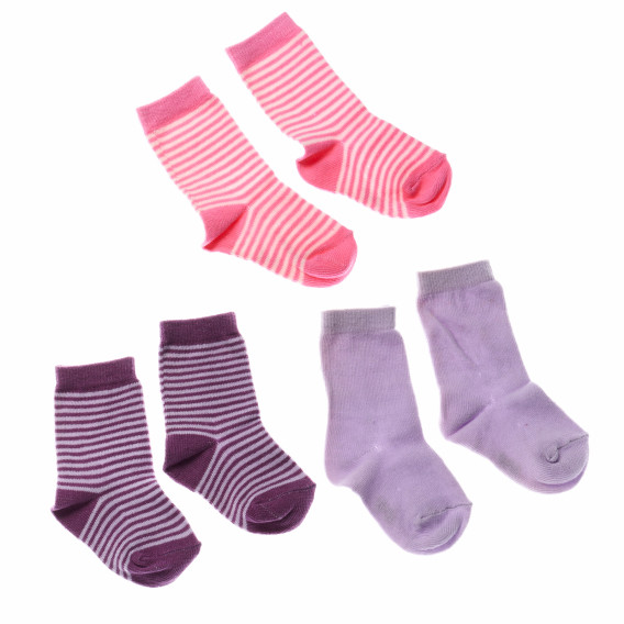 Σετ από τρία ζευγάρια βρεφικές πολύχρωμες κάλτσες, για κορίτσι Z Generation 188414 2