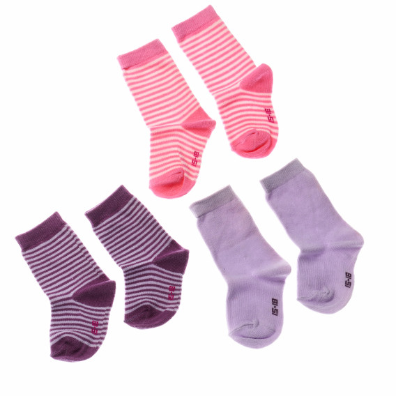 Σετ από τρία ζευγάρια βρεφικές πολύχρωμες κάλτσες, για κορίτσι Z Generation 188415 3