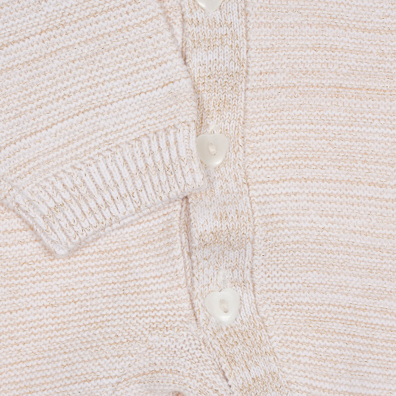 Βαμβακερές φόρμες με κουκούλα και απλικέ για ένα κοριτσάκι, μπεζ Cool club 188690 2