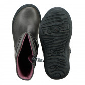 Δερμάτινες μπότες με απλικέ για κορίτσια, γκρι χρώμα Chicco 189235 3