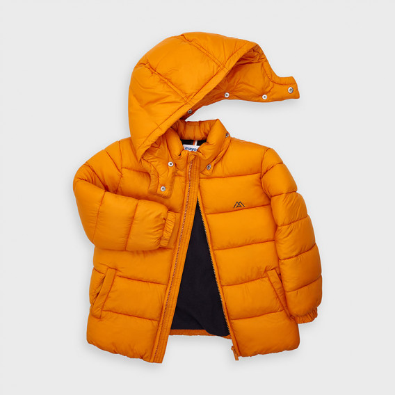 Χειμερινό μπουφάν με κουκούλα για αγόρι, πορτοκαλί Mayoral 189837 4
