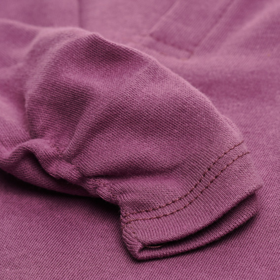 Βαμβακερή, βρεφική μπλούζα για κορίτσι, σε μωβ χρώμα Idexe 192854 4