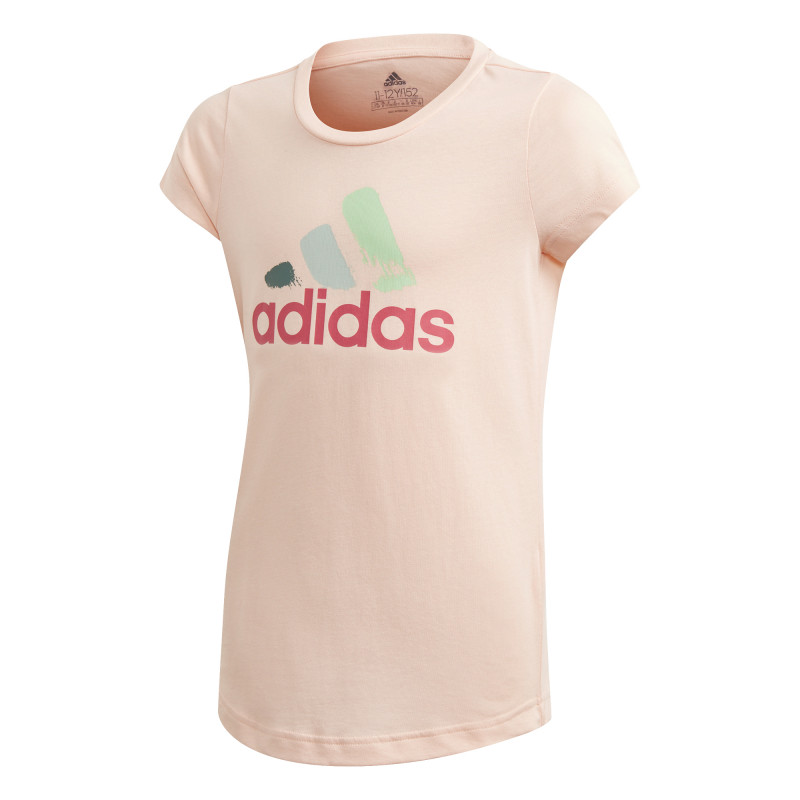 Ανοιχτό ροζ βαμβακερό μπλουζάκι με λογότυπο της μάρκας  193121