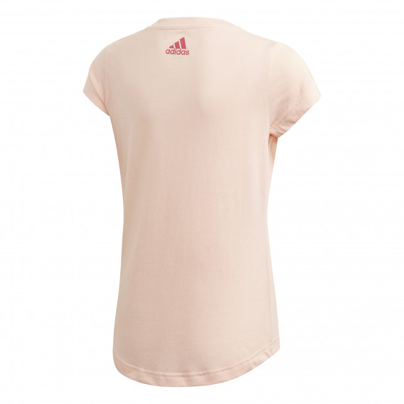 Ανοιχτό ροζ βαμβακερό μπλουζάκι με λογότυπο της μάρκας Adidas 193122 2