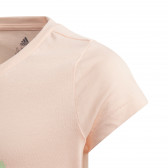 Ανοιχτό ροζ βαμβακερό μπλουζάκι με λογότυπο της μάρκας Adidas 193124 4