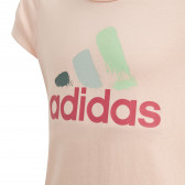 Ανοιχτό ροζ βαμβακερό μπλουζάκι με λογότυπο της μάρκας Adidas 193125 5