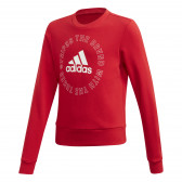 Κόκκινο φούτερ με επιγραφή και λογότυπο μάρκας Adidas 193126 