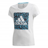 Λευκό μπλουζάκι με στάμπες καρδιάς και λογότυπο της μάρκας Adidas 193136 