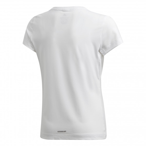 Λευκό μπλουζάκι με στάμπες καρδιάς και λογότυπο της μάρκας Adidas 193137 2