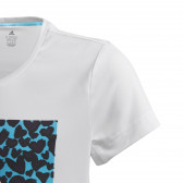 Λευκό μπλουζάκι με στάμπες καρδιάς και λογότυπο της μάρκας Adidas 193138 3