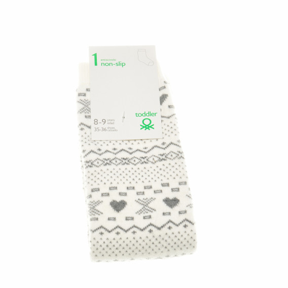 Κάλτσες σε λευκό και γκρι για ένα κορίτσι Benetton 193234 3