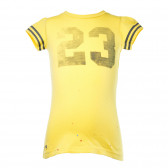 Βαμβακερό T-shirt για αγόρι, με τυπωμένο νο 23, κίτρινο COSY REBELS 19414 