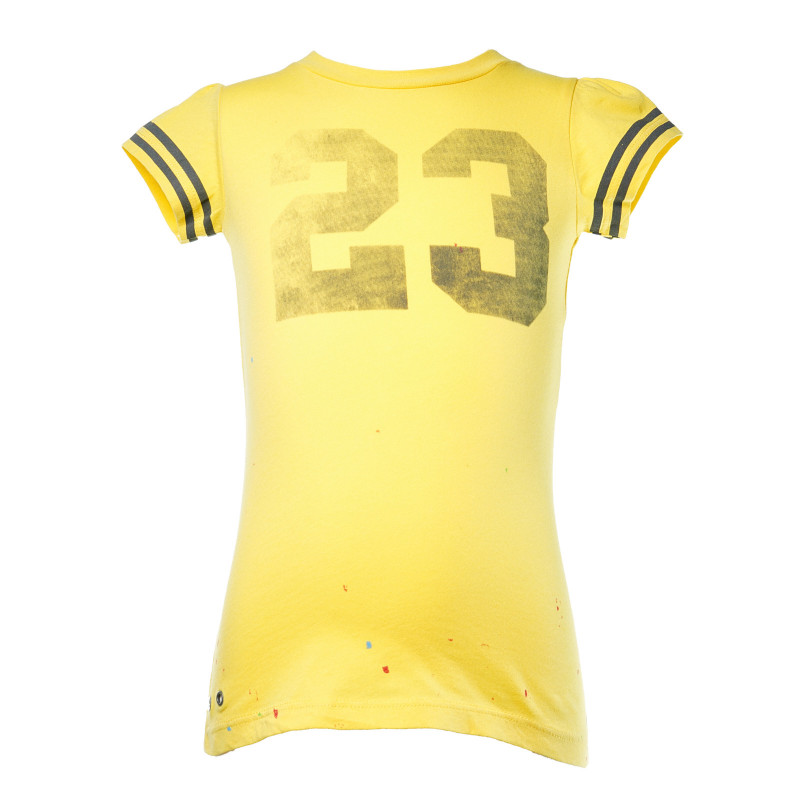 Βαμβακερό T-shirt για αγόρι, με τυπωμένο νο 23, κίτρινο  19414