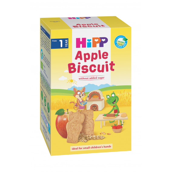Βιολογικά μπισκότα μωρού με μήλο, 1+ ετών, κουτί 150 γρ. Hipp 19630 