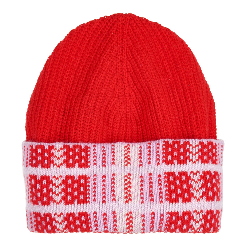 Πλεκτό καπέλο για κορίτσια κόκκινο και λευκό  199299