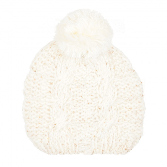 Πλεκτό καπέλο χειμώνα για ένα κορίτσι, μπεζ Z Generation 201180 6