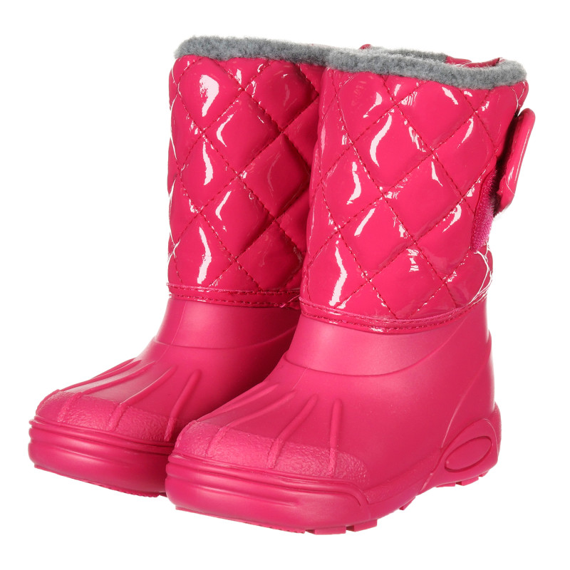 Ροζ μπότες με καουτσούκ και υφάσματα  202161