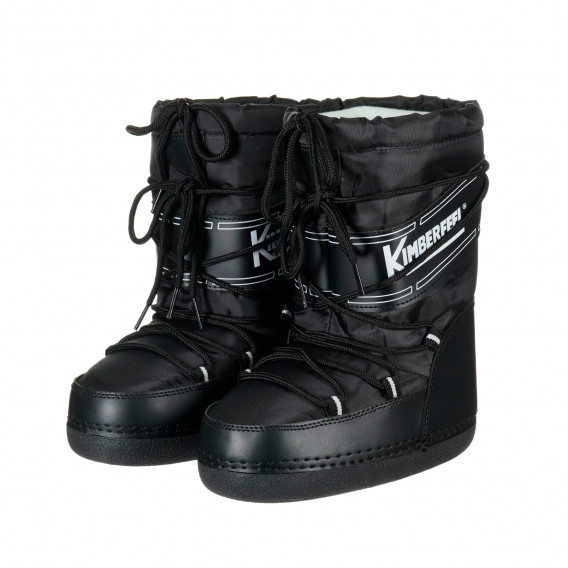 Μαύρες μπότες με κορδόνια Kimberfeel 202522 