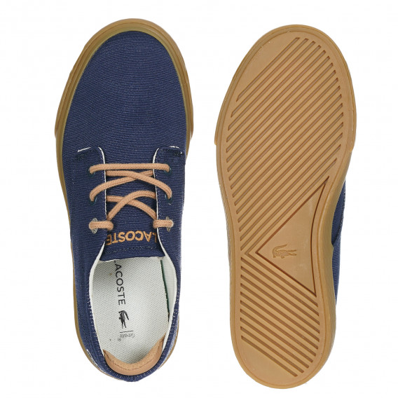 Μπλε υφασμάτινα sneakers με καφέ κορδόνια Lacoste 202539 3