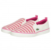 Υφασμάτινα sneakers σε μπεζ και ροζ χρώμα Lacoste 202543 