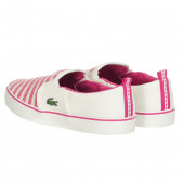Υφασμάτινα sneakers σε μπεζ και ροζ χρώμα Lacoste 202544 2