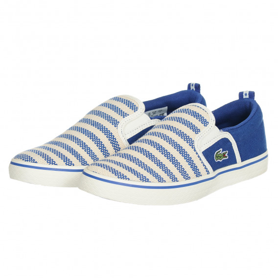 Υφασμάτινα sneakers σε μπλε και μπεζ χρώμα Lacoste 202570 