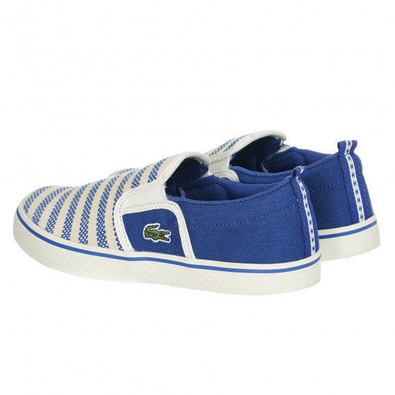 Υφασμάτινα sneakers σε μπλε και μπεζ χρώμα Lacoste 202571 2