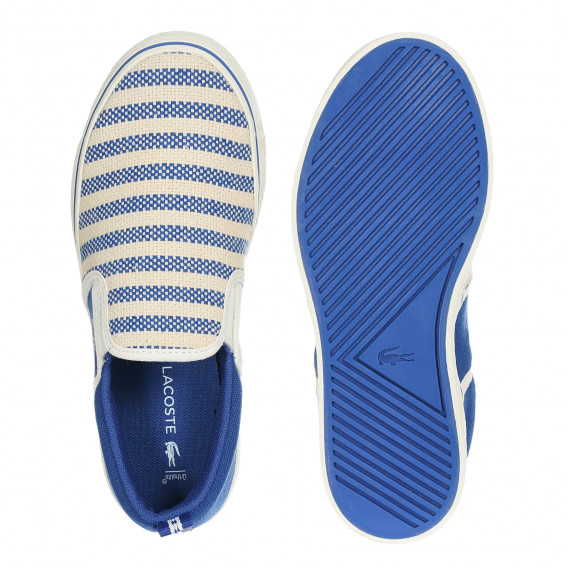Υφασμάτινα sneakers σε μπλε και μπεζ χρώμα Lacoste 202572 3